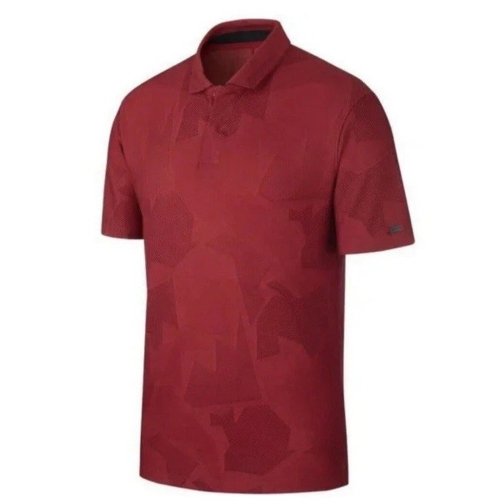 Mens Nike Dri Fit‎ Tiger Woods Camo Jacquard Golf Red Polo CT3801 Sz XL
